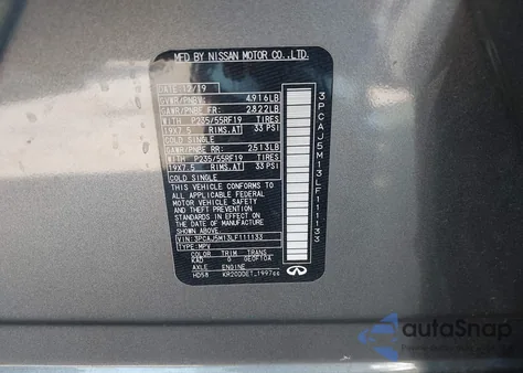 2020 Infiniti Qx50 Essential z USA, uszkodzony, nr VIN 3PCAJ5M13LF111133